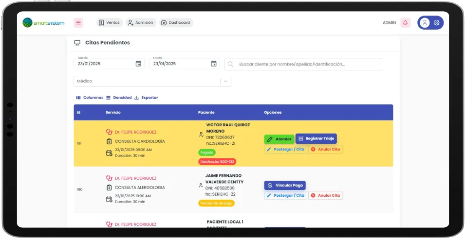 Recordatorio de citas.