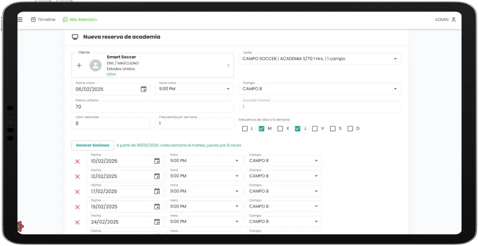 Reserva de academia.