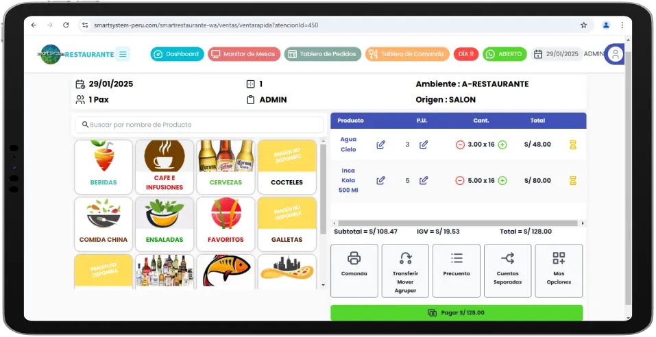 Lista de pedidos restaurantes.